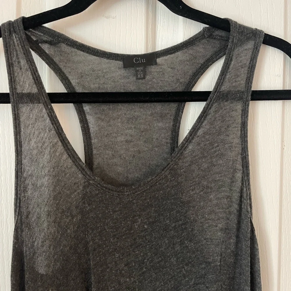 Grey T back tank dress with peak boo black detail. Comfy! - Picture 4 of 6